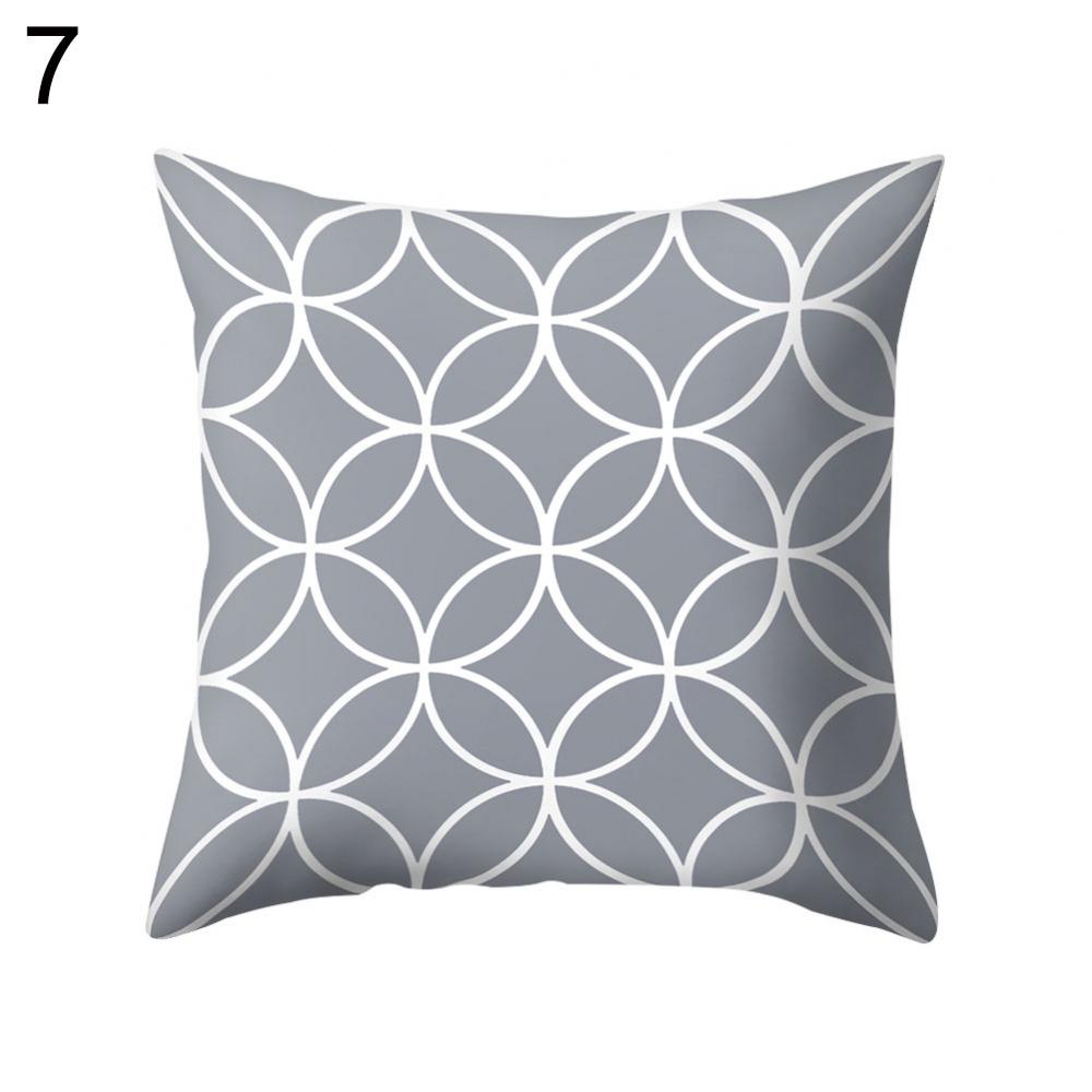 Cushion Cover Case Square Geometric Gray Throw Pillow Protector Bedding Articles