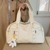 Stylish Studded Tote Bag, Retro Soft Leather Large Capacity Handbag Multi-compartment Shoulder Bag Zippered Women Motorcycle Bag