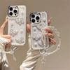 Applicable To Apple 16Promax Mobile Phone Case Iphone15 Xiaoqing Fresh Air 17 Pearl Transparent Butterfly Glitter