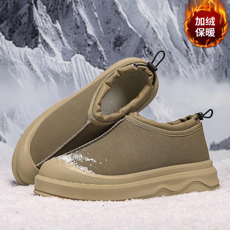 Winter velvet warm snow boots new bread shoes short tube non-slip wear-resistant thickened cotton shoes