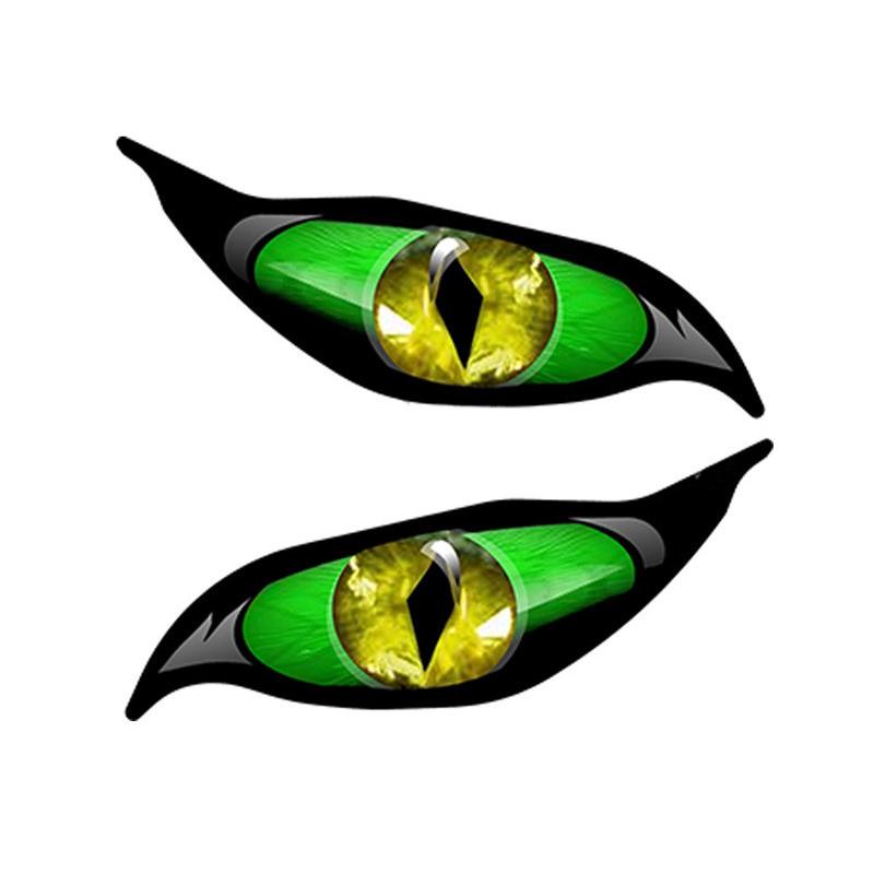 2Pcs 3D Motorcycle Stickers Cat Eye Design Rearview Mirror Car Decorative Decals For Helmet Motorbike Headlight Front Fairing