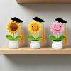 Hand-Knitted Wool Sunflower Bouquet: Perfect Graduation or Teacher's Day Gift