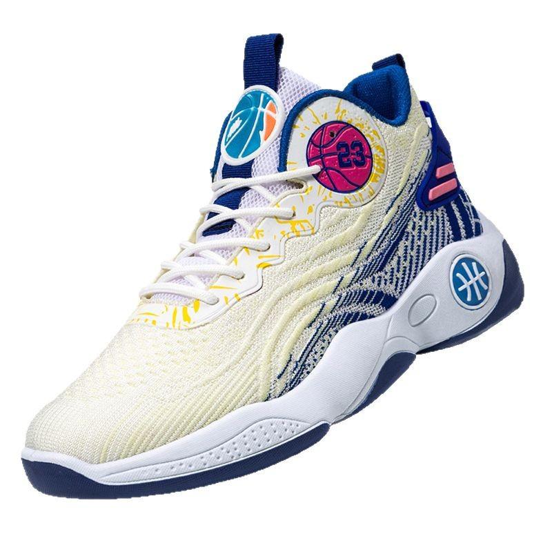 Men's shoes 2025 spring and summer new fly-woven breathable soft sole non-slip and wear-resistant outdoor sports shoes trendy mesh basketball shoes