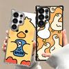 Coque de téléphone douce en forme de canard mignon de dessin animé pour Samsung Galaxy S26 Ultra S25 Edge S24 FE S23 Plus S22 S21 + S20 Placage Anti-Chute Fundas