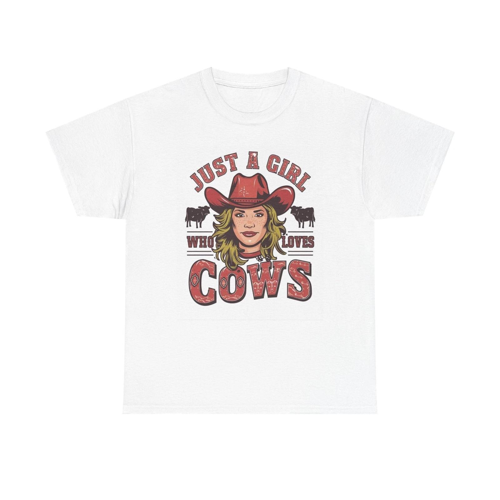 Men s and Women s T-shirts Just A Girl Who Loves Cows Graphic L