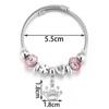 Panjia Stainless Steel Crown Beaded Bracelet Adjustable Bracelet Women's Fashion Jewelry Gift