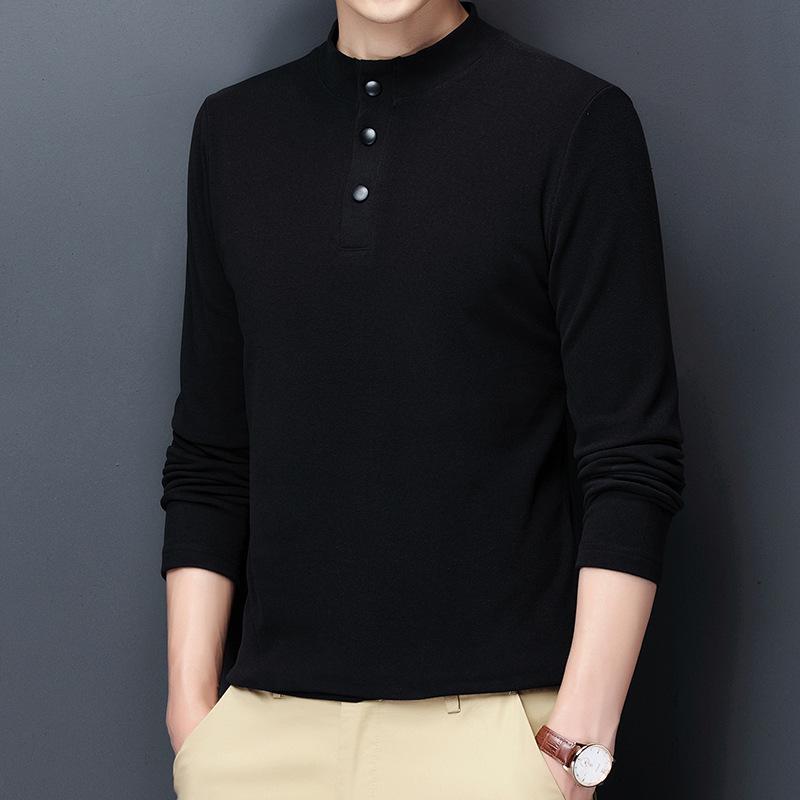 

Men s Autumn Fleece Hoodie Solid Color Stand Collar Long Sleeve Casual Top XL чорний
