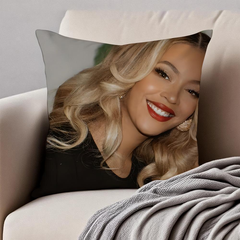 SINGER BBeyoncé Giselle Knowles Cushion Cover Pillowcase Antidustmite Invisible Zipper Short Plush Sofa Cushion