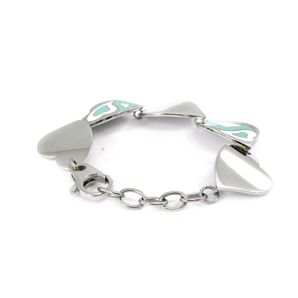 Altesse [I2894] - 'Calypso' Love Turquoise Steel Bracelet