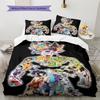 Son Goku Pattern Bedding,Quilt Set Quilt Cover Pillowcase Home Birthday Gift (1 * Duvet Cover + 2 * Pillowcase, Without Core)