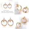 Sleek Gold Alloy Earrings For Women Simple Yet Trendy Perfect Birthday Gift