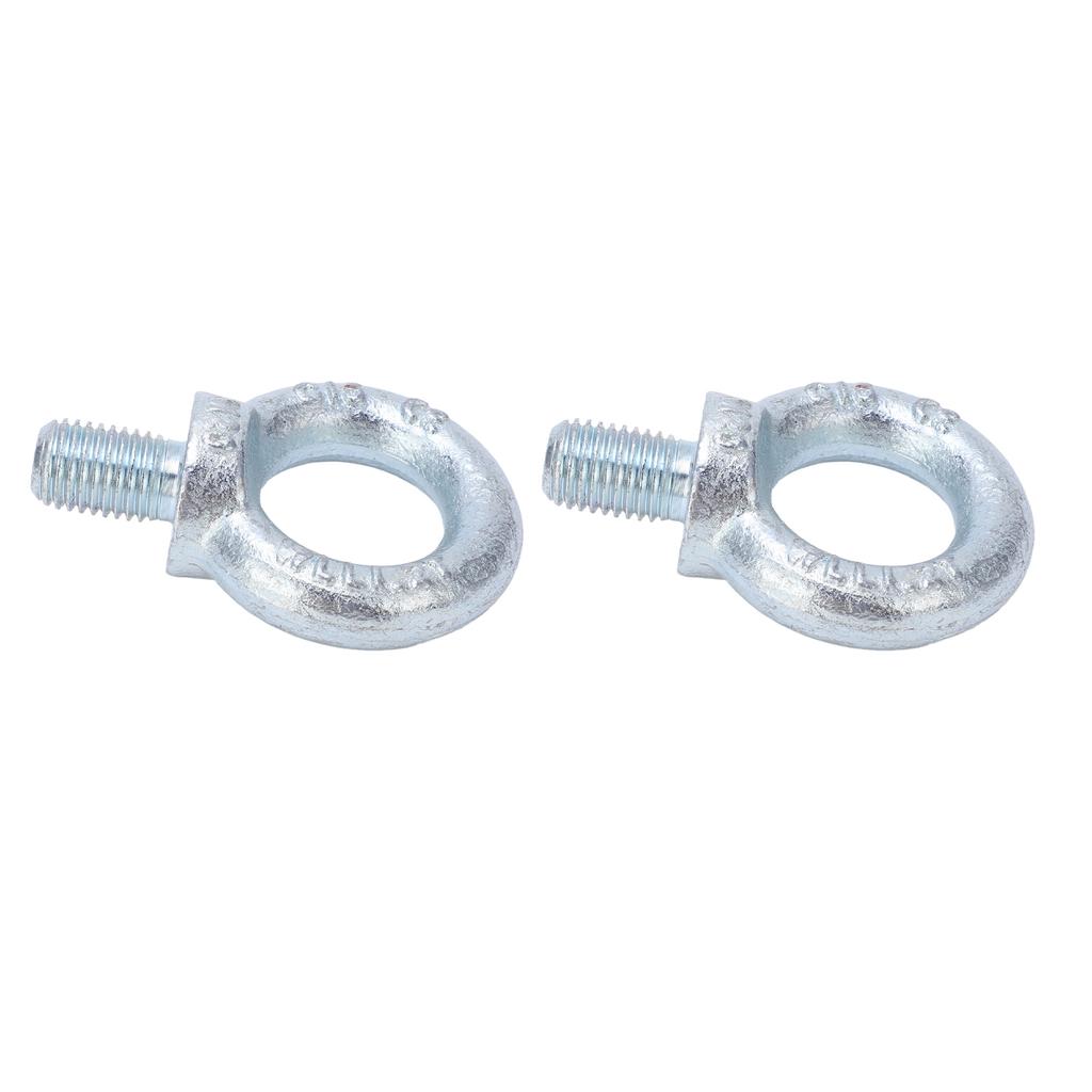 2PCS Lifting Ring Bolts Galvanized Carbon Steel Eyebolts Deep Threaded Lifting Shoulder Eyebolt M20