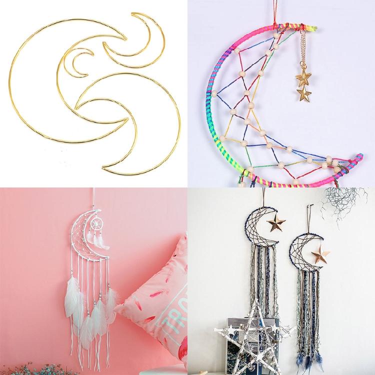 Handmade Dreamcatcher Metal Ring Macrame Moon Hoop Dream Catcher Frame Circle