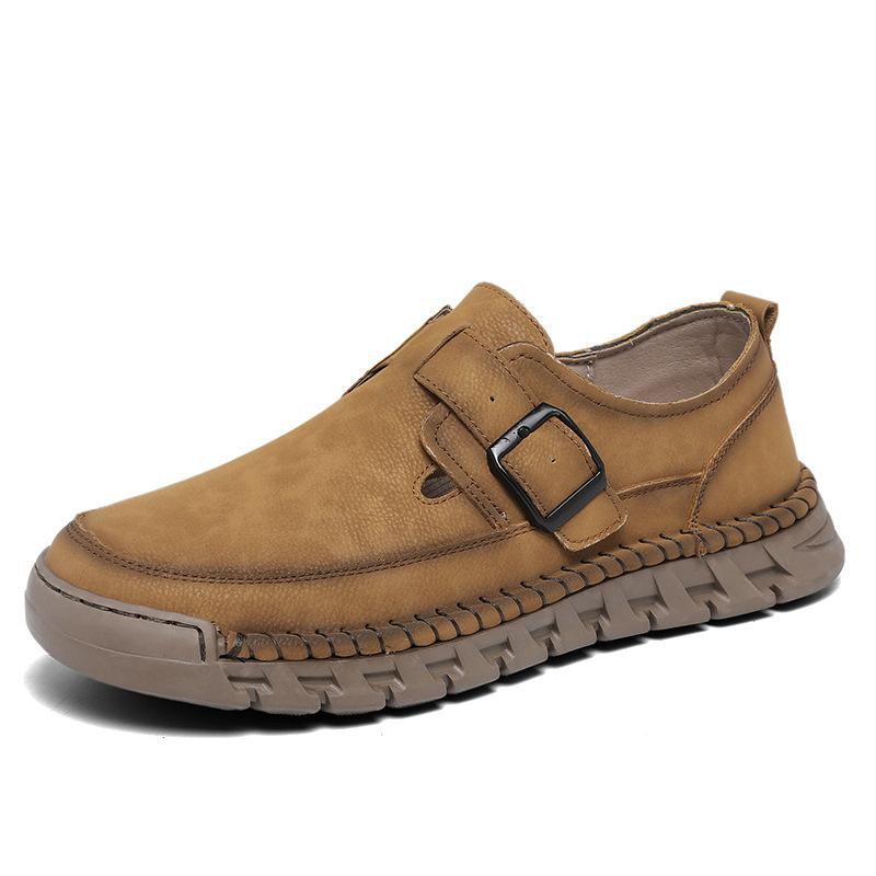 Four Seasons Men's Large Size Spring and Autumn Doudou Shoes Casual Shoes Trendy Fashion Flat Bottom Sleeve One Pedal British Driving Shoes