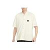 Nike Solid Color Baseball Collar Single-Breasted Loose Short Sleeve Basketball Shirt Men tops Off-White FN3040-133