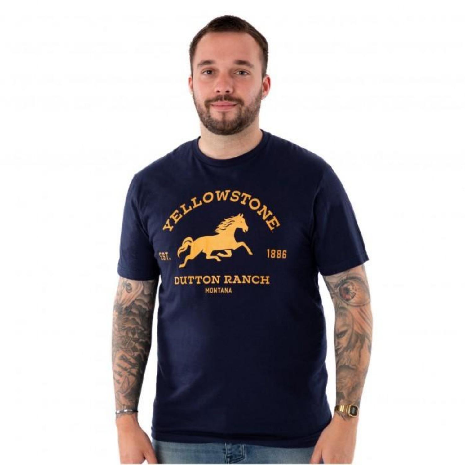 Yellowstone Mens Dutton Ranch Logo Short-Sleeved T-Shirt S