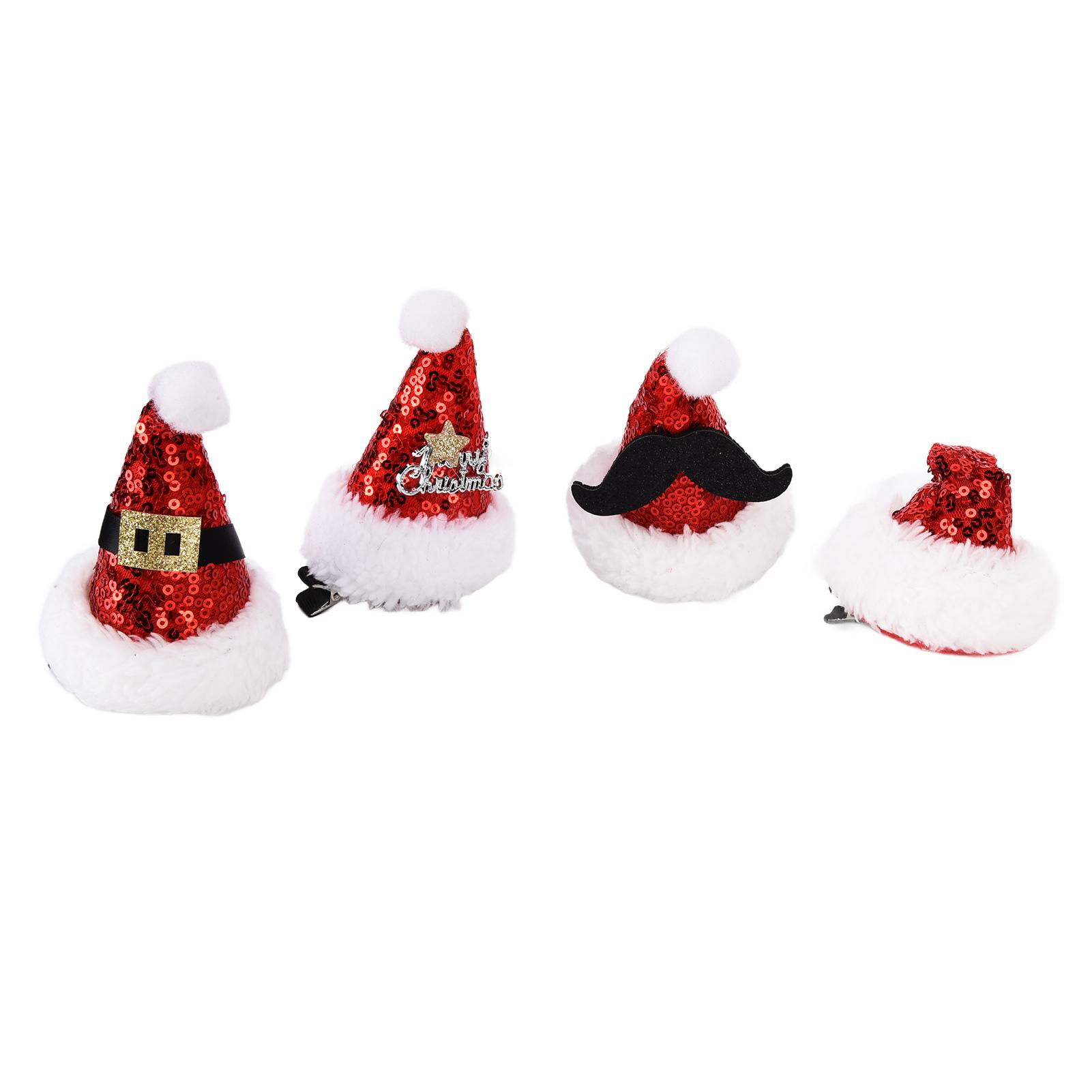 

4Pcs Christmas Hair Clips Cute Appearance Smooth Surface Soft Comfortable Christmas Hair Pins