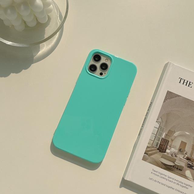 Enkelt fluorescerende fargetelefondeksel for Iphone 14 12 13 11 Pro Promax Plus X Xr Xsmax Støtsikkert hardt telefondeksel