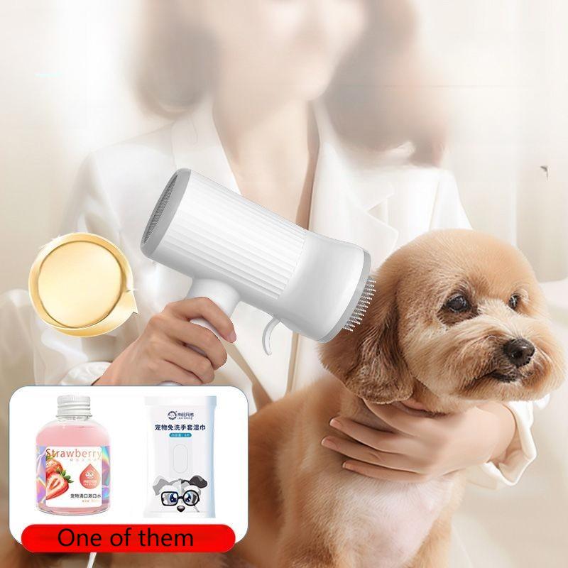 Professional Pet Hair Dryer Beauty Reduction Noise Water Dryer Portable Pet Blow Hair Dryer Brush Dog Cat Grooming Dog Supplies белый