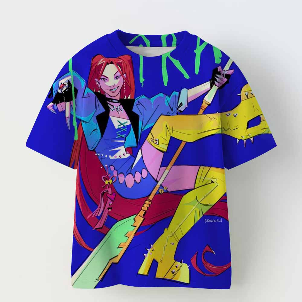 Kpop Lovci démonů Dětské oblečení Tričko s krátkým rukávem Roztomilý chlapec Dívka Kreativní barevný potisk Vygodlné měkké tričko