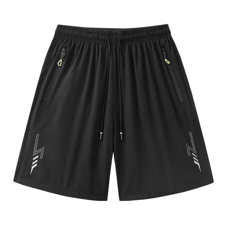 New summer quick-drying sports shorts loose lightning fitness running beach pants waterproof zipper pocket design