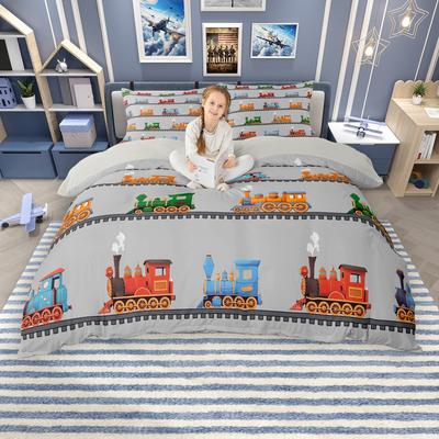 Homewish Cartoon Transport Bettwäsche-Set Für Jungen Aquarell Flugzeug LKW Bett-Set Traktor Flugzeug Bettdeckenbezug-Set