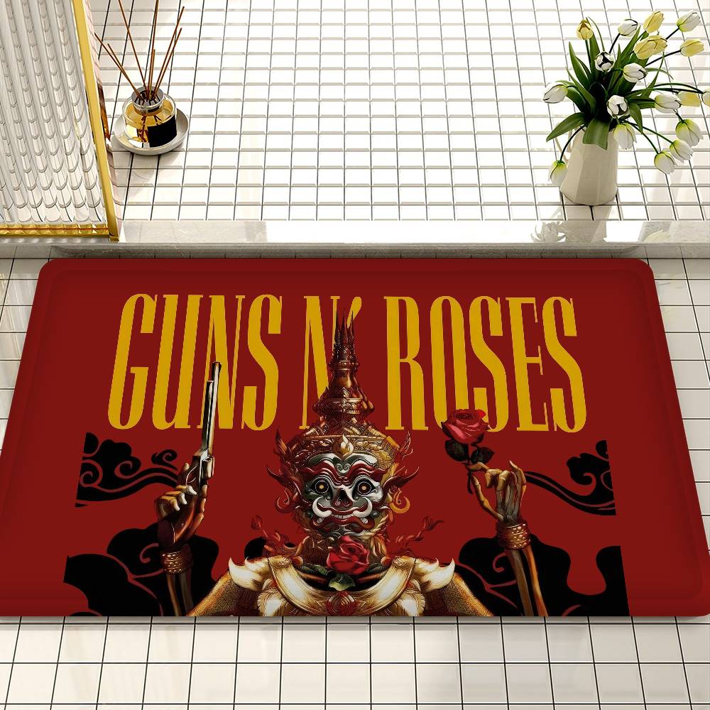 Rock G-Guns N-N R-Rose Band Door Mat Kids Room Bedroom Decoration Balcony Anti-Slip Doormat Living Room Doormat Area Rug