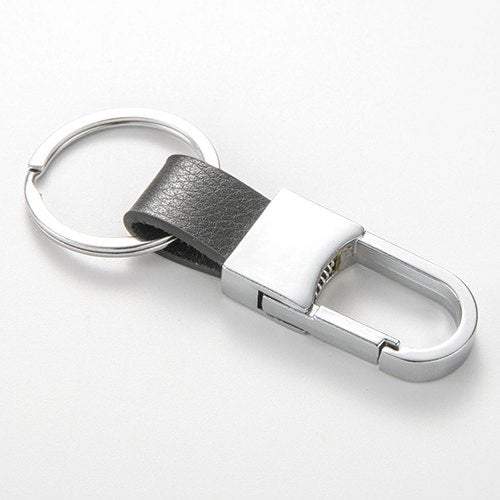 Keyrings Men's Metal Leather Car Keychain Creative Small Gift Black