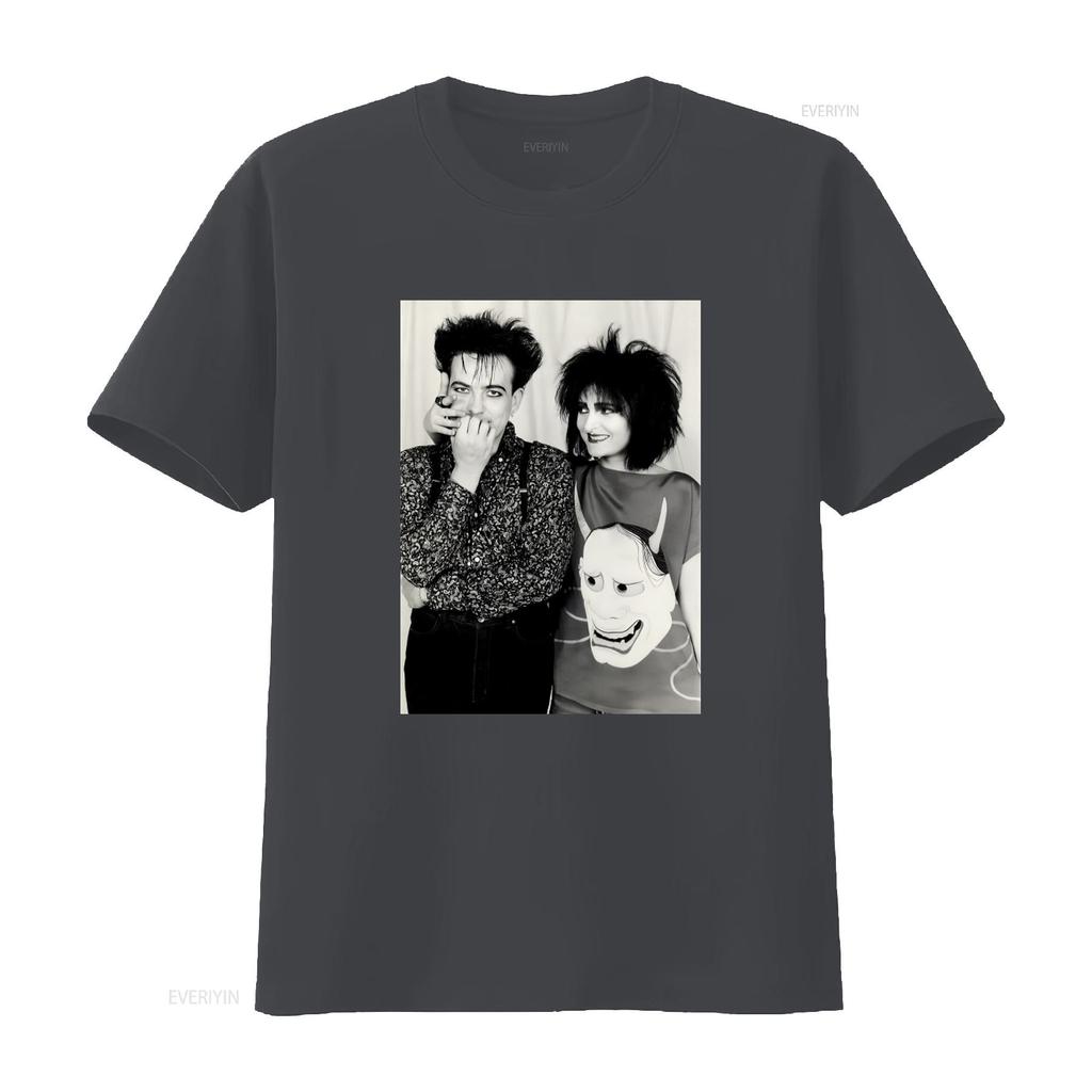 Vintage Robert Smiths and Siouxsie Sioux Print T Shirt Retro Punk Style Fashion vintage Washed Stylish Breathable