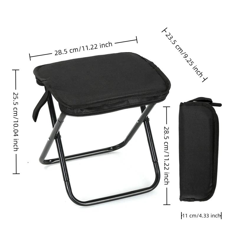 Portable Folding Camping Chair Reinforced Frame Stable Safe for Outdoor Fishing Camping Picnic Travel Hiking