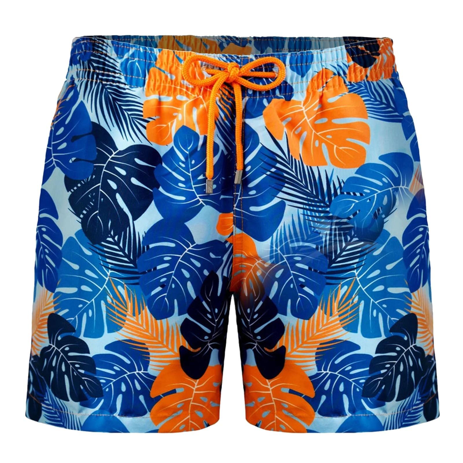 

Модные мужские двухслойные карманные пляжные мужские плавки с принтом для отдыха XXXL оранжевый