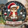 Christmas Ornament 2D Metal Wall Art Front Door Hanging Decor Holiday Gift