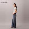 Calvin Klein Jeans Women's CK Logo Ribbed Slim Fit Tee
