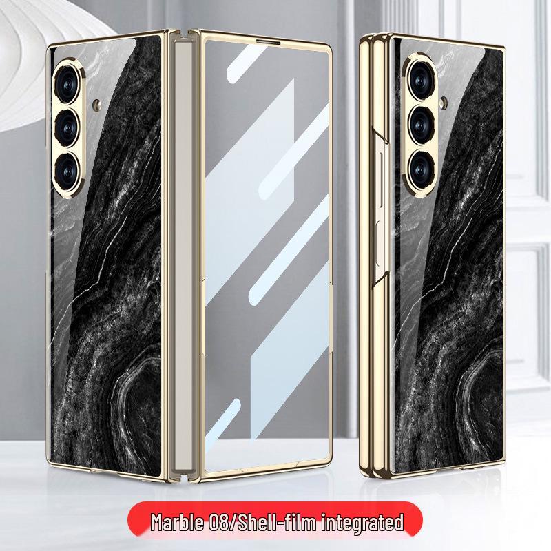 Samsung Z Fold7 Marble Folding Case: Stylish & Trendy Glass Cover for Women