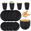 Black Wheat Straw Dinnerware Set