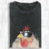 Coole Hühner-Sonnenbrillen, lustige Bauernhofhühner-Fotos, Retro-Meme Unisex Streetwear-T-Shirts, Ganzjahres-Streetwear-Shirts für Paare.