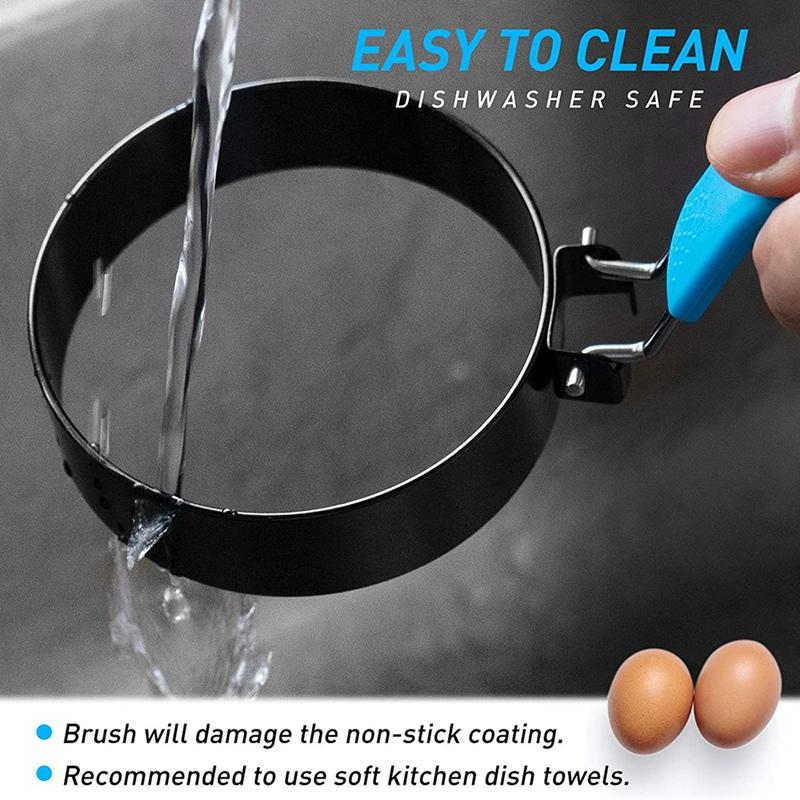 Buy Non Stick Egg Ring, Egg Rings Mold with Silicone Handle, Egg