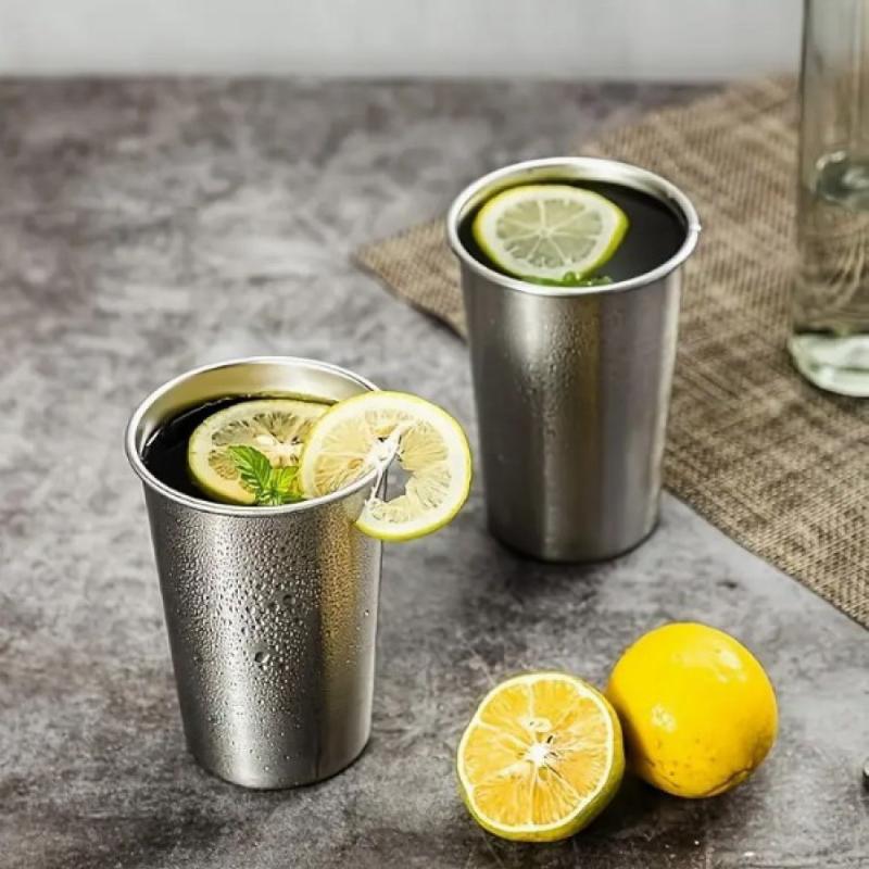 Stainless Steel Cold Drink Cup, Stainless Steel Water Cup, Not Easy To Break, Stackable, Reusable, Suitable For Children'S Trave