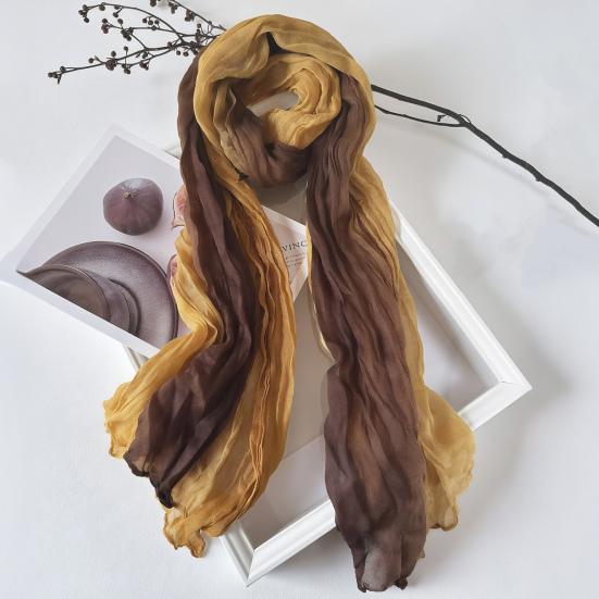 Women Scarf Autumn Winter Tie-Dye Scarf Soft Smooth Texture All-Weather Shawl Versatile Outdoor Accessory