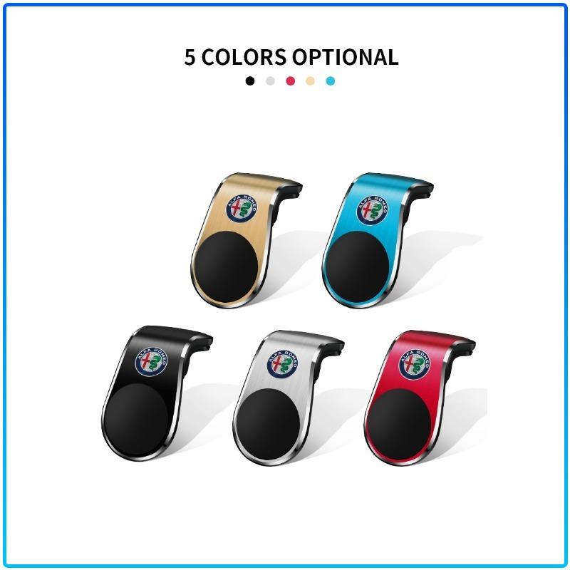 Car Magnetic L-shaped Car Dedicated GPS Phone Holder Emblem For Alfa Romeo 147 159 156 Giulietta Giulia Mito Spider Alpha Nheadrest