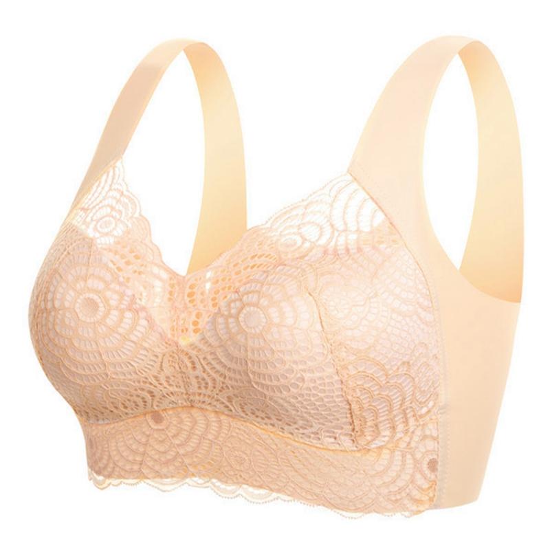 

Женский кружевной бюстгальтер большого размера с широкими бретелями и сборками 4XL