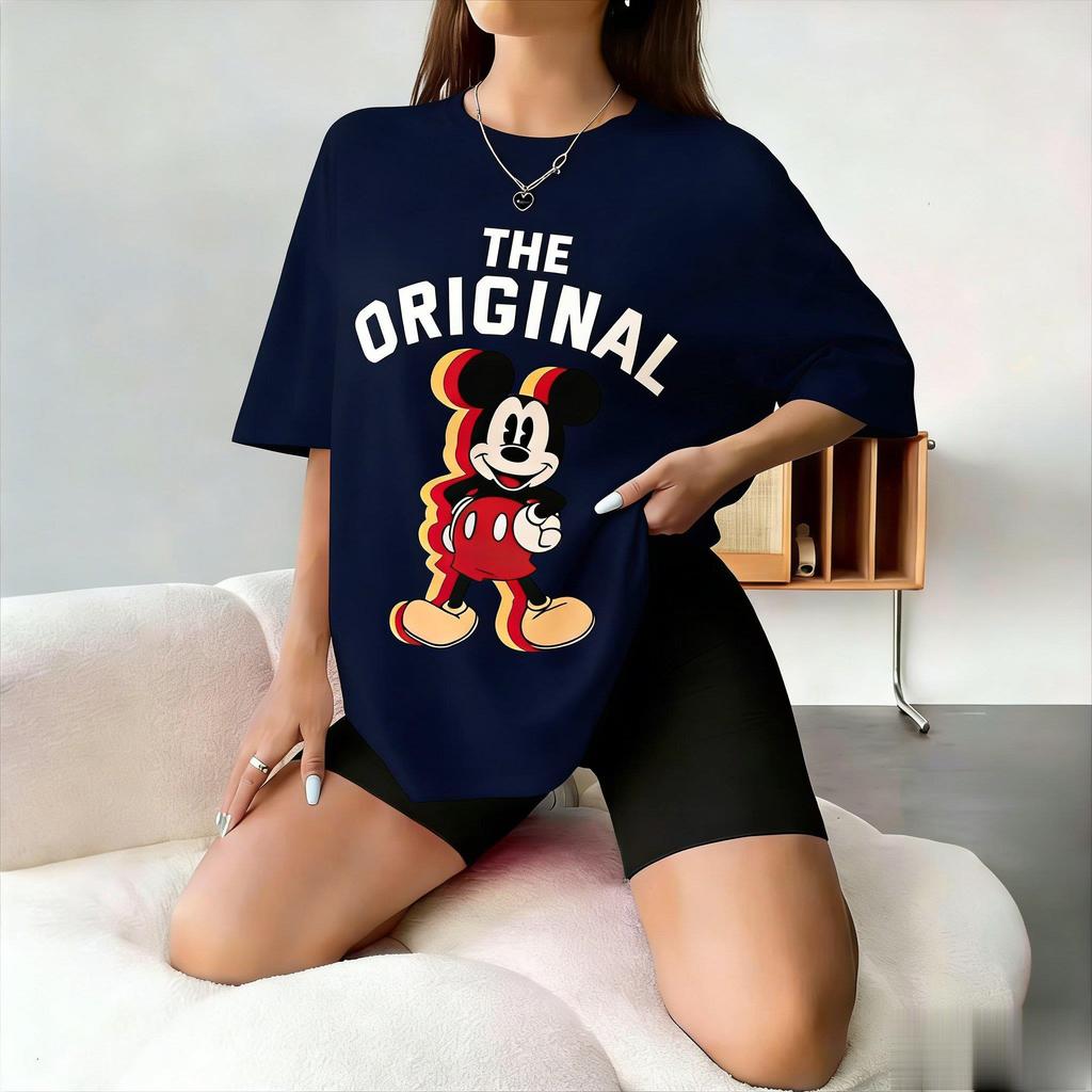 Maglietta Vintage Originale Disney Donna Uomo Oversize Cotone Streetwear Top Estate 2026 Casual T-shirt Stampa Grafica Micky Larga Y2k