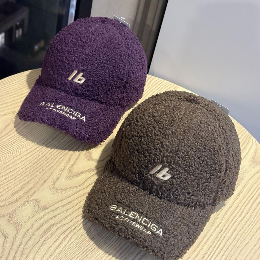 New Autumn and Winter Warm Plus Velvet and Thickened Lambswool Cap for Women Ins Trend Versatile Baseball Hat for Men