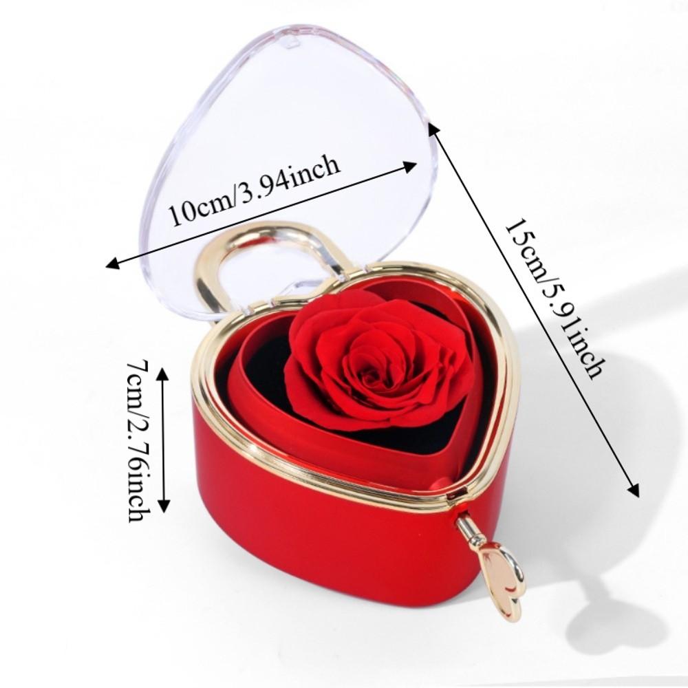 Soap Rose Flower Heart-shaped Padlock Jewelry Box Valentine's Day Gift Box for Ring, Necklace