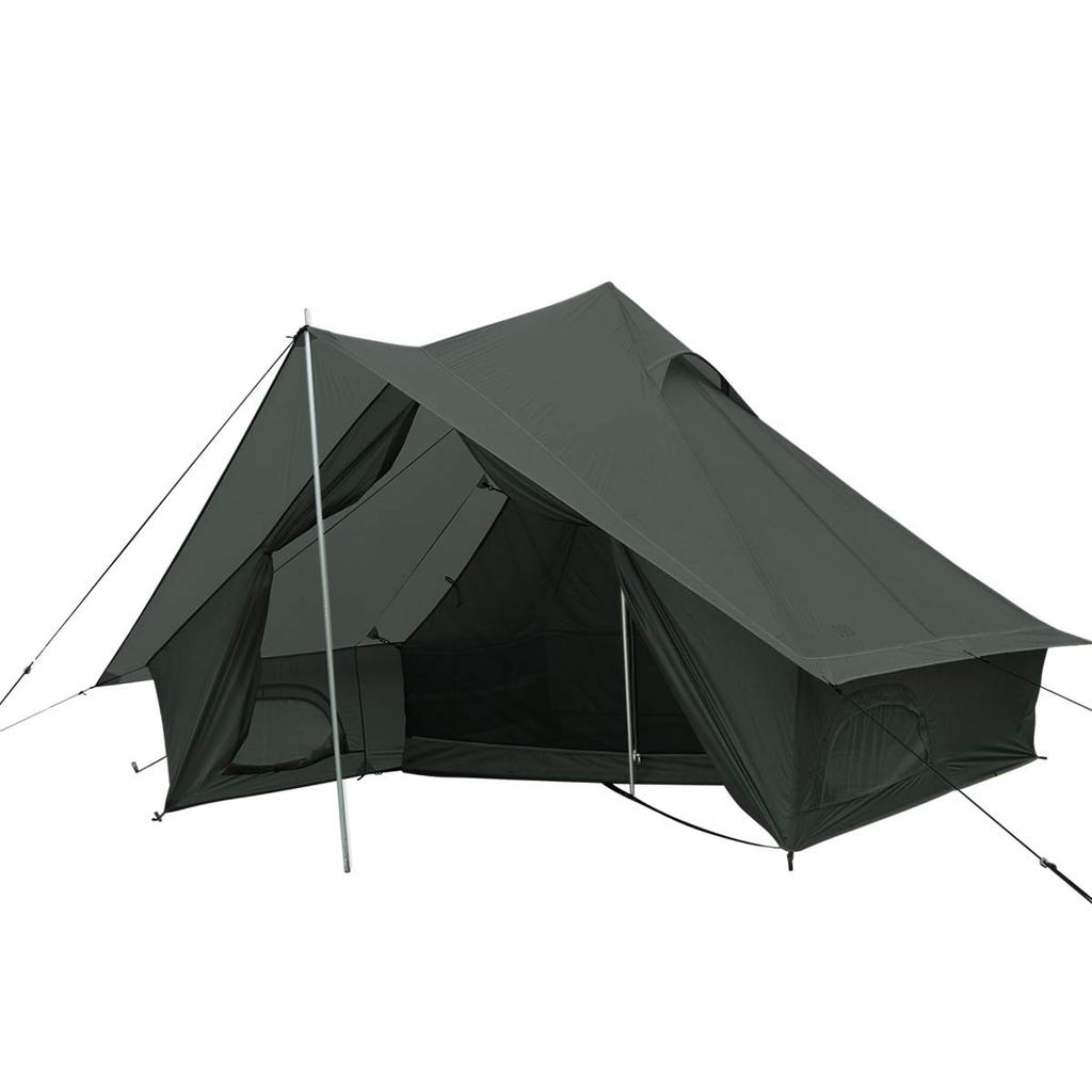 DOD Shonen Tent Compact Solo Tent with Spacious Tent Camping Hiking (Dee-O-Dee) Two-Room Vestibule, Single-Pole T1-602-GY, &
