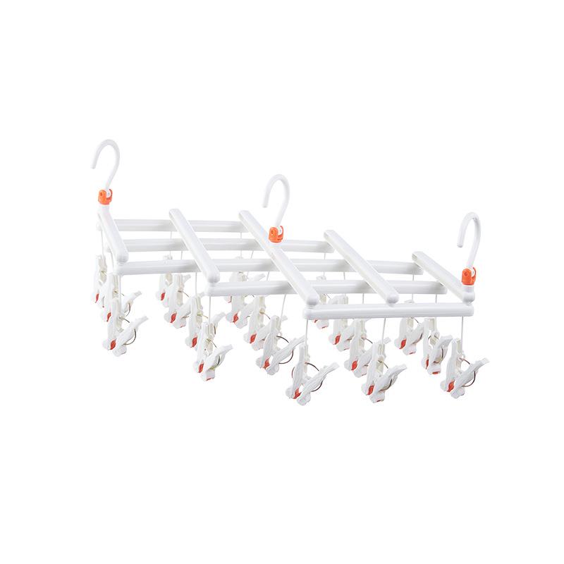 Multi-Functional Retractable Windproof Clothes Drying Rack with Seamless 3D Design and Storage Clips