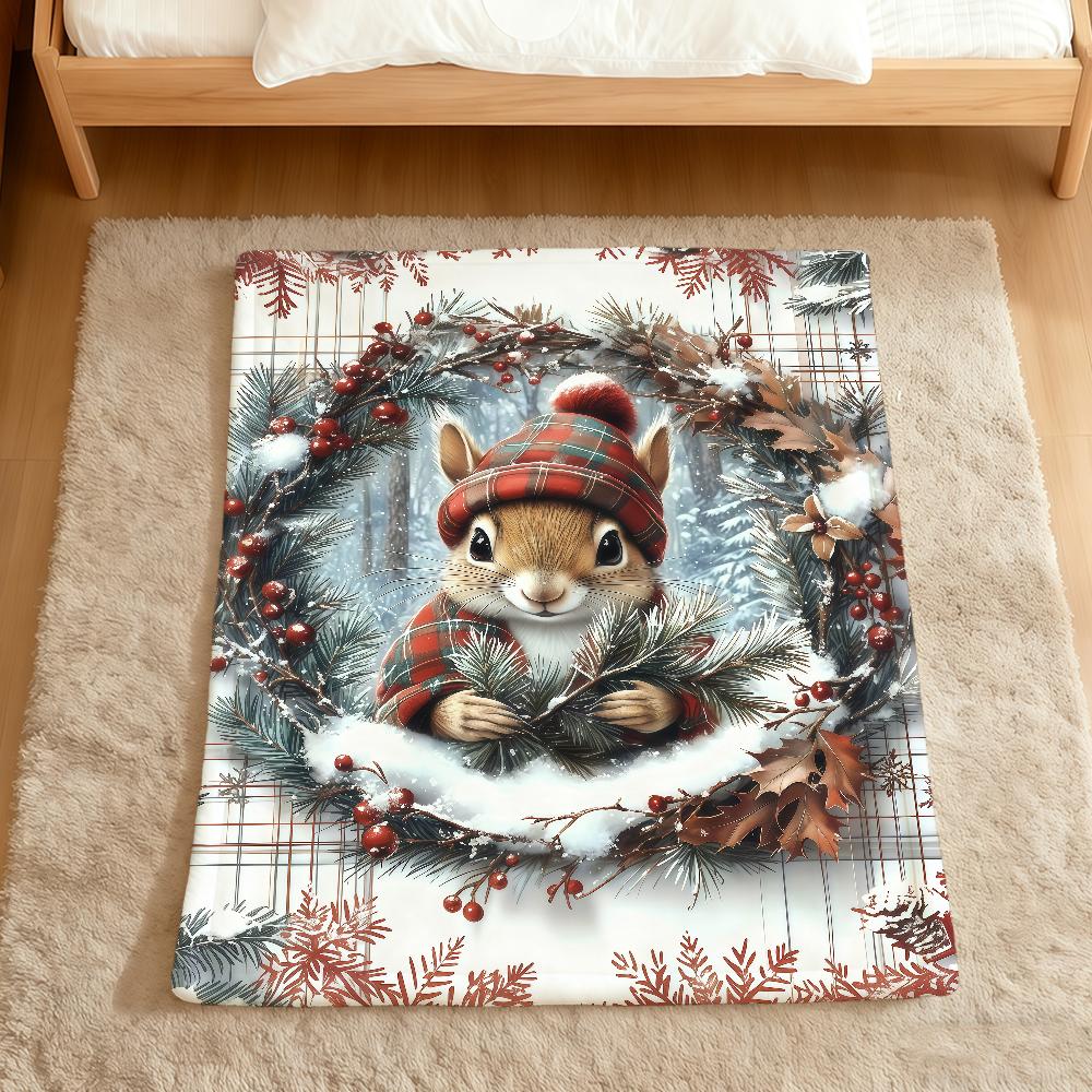 Schattige Kerstkonijn Eekhoorn Alpaca's Wolf Flanellen zacht warm pluche deken bank woonkamer hogar slaapkamer huis Auto draagbaar