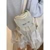 Casual nylon canvas backpack bag women's 2025 new Korean version embroidered letter backpack versatile handbag