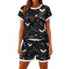 Women's Halloween Color-Block Print Casual 2-Piece Set - Holiday Themed Top and Pants for Women - Fun Cute Great for Parties