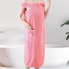 Pineapple Plaid Coral Fleece Wearable Bath Towel - Oversized, Absorbent, Quick Dry Bathrobe & Skirt